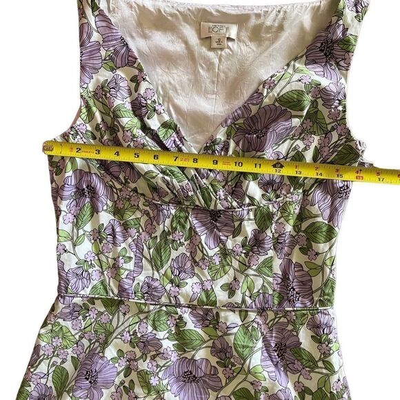 Loft floral sleeveless summer midi dress fit &  flare side zipper sz 10 - Picture 6 of 9